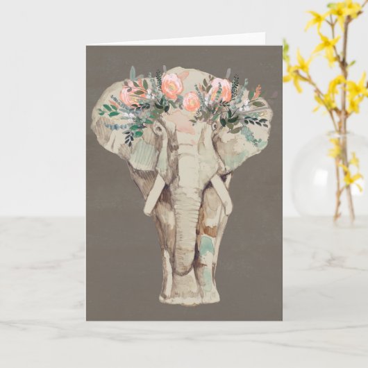 Bloedkweekolifant II Kaart (Gele Bloem)