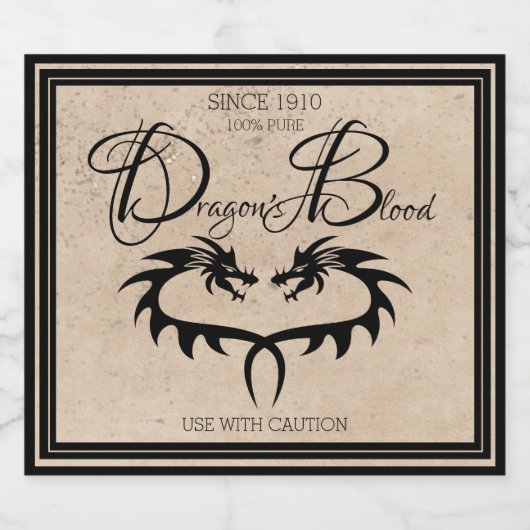 Bloedlabel van Dragon Likeurfles Etiket (Enkel label)