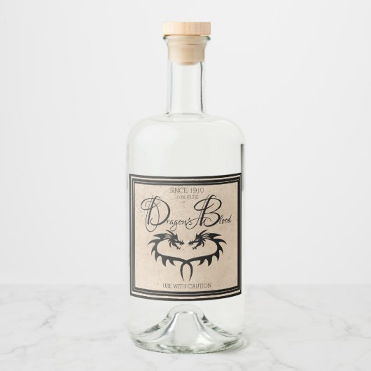 Bloedlabel van Dragon Likeurfles Etiket (Voorkant)