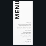 Bloedletters Minimale eenvoudige witbruiloft Menu<br><div class="desc">Dit Minimale simpele witte bruiloft menu met vetgedrukt bericht is geweldig voor het moderne huwelijk. Het menu wordt verdubbeld,  al tekst is editable. Overeenkomende objecten die beschikbaar zijn in het Collectie Bold Letters Wedding Stationery in mijn winkelweds.</div>