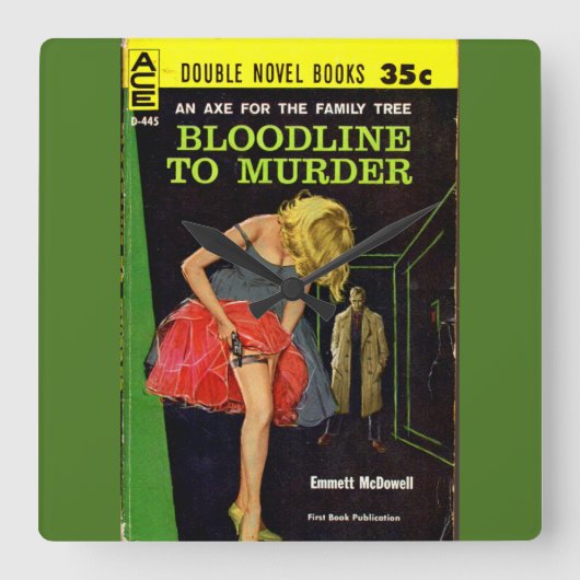 Bloedlijn naar Murder pulp cover Vierkante Klok (Voorkant)