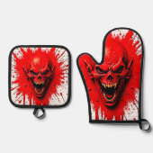 Bloedlust: de wraakzuchtige vampier ovenwant & pannenlap set (Voorkant)