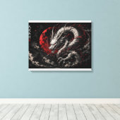 Bloedmaan Draak Canvas Afdruk (Insitu (Houten vloer))