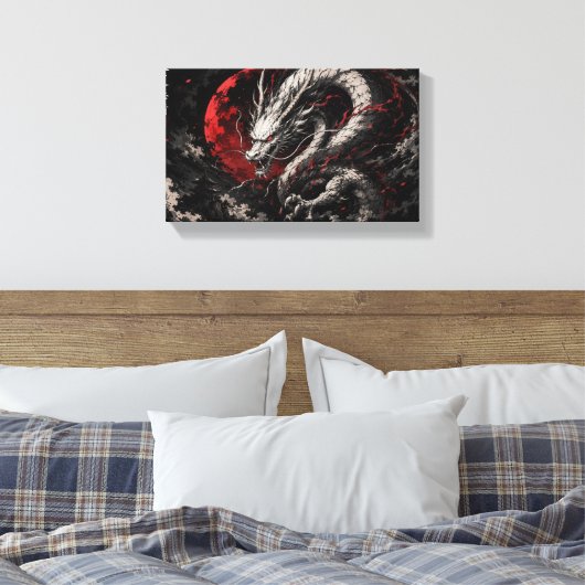 Bloedmaan Draak Canvas Afdruk (Insitu (Slaapkamer))