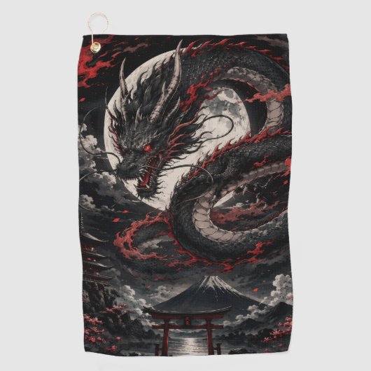 Bloedmaan Draak Golfhanddoek (Voorkant)