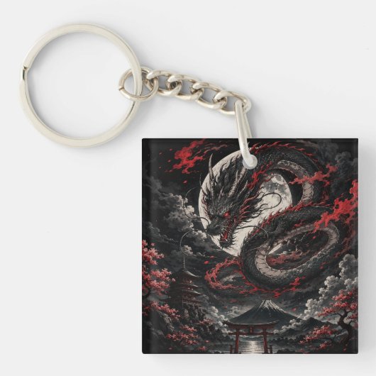 Bloedmaan Draak Sleutelhanger (voorkant)