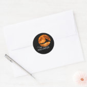 Bloedmaan en kat Silhouette, Happy Halloween Ronde Sticker (Envelop)