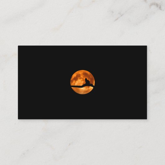 Bloedmaan en kattenkaartje Silhouette Halloween Pa Informatiekaartje (Achterkant)