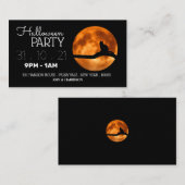 Bloedmaan en kattenkaartje Silhouette Halloween Pa Informatiekaartje (Voorkant / Achterkant)