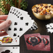 bloedmaan-gehoornde uil pokerkaarten (Insitu)