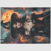 Bloedmaan Gothic Witch - Donkere fantasie Hallowee Tissuepapier (Voorkant)