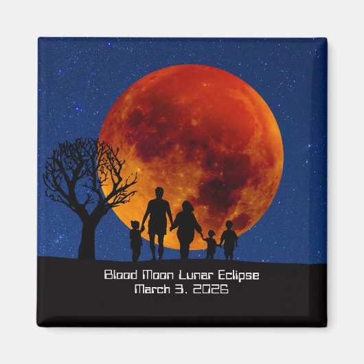 Bloedmaan Maansverduistering 2026 Magneet (Voorkant)