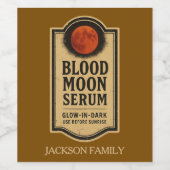 Bloedmaan Serum Tonische Wijnlabel Wijn Etiket (Enkel label)
