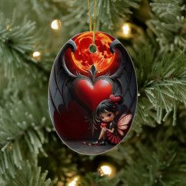Bloedmaan Valentijnsfee Keramisch Ornament