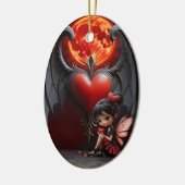 Bloedmaan Valentijnsfee Keramisch Ornament (Links)