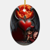 Bloedmaan Valentijnsfee Keramisch Ornament (Voorkant)