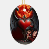 Bloedmaan Valentijnsfee Keramisch Ornament (Achterkant)