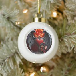 Bloedmaan Valentijnsfee Keramische Bal Ornament