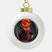 Bloedmaan Valentijnsfee Keramische Bal Ornament (Voorkant)