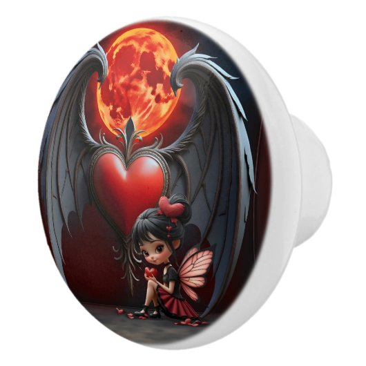 Bloedmaan Valentijnsfee Keramische Knop (Rechts)