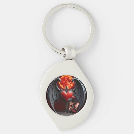 Bloedmaan Valentijnsfee Sleutelhanger (Voorkant)