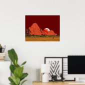 Bloedmaangroeiende digitale kunst poster (Thuiskantoor)