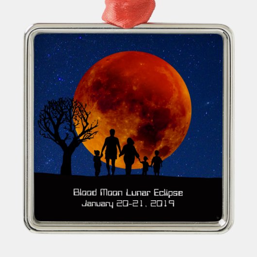 Bloedmaanklip 2019 metalen ornament (Voorkant)