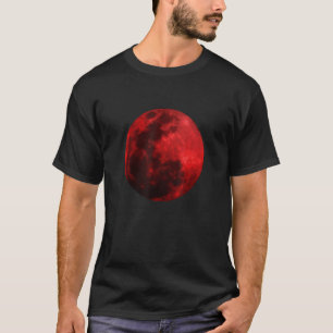 Bloedmaanrood, realistische buitenruimtetoestel t-shirt
