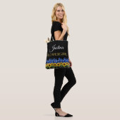 Bloedmeisje Rustic Bluebells & Sunflower Weddensch Tote Bag (Op model)