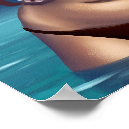 Bloedmeisje vs. octopus poster (Hoek)