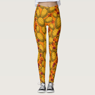 Bloedopuntia in geel leggings