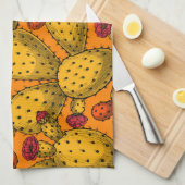 Bloedopuntia in geel theedoek (Quarter Fold)