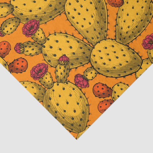 Bloedopuntia in geel tissuepapier (Detail)