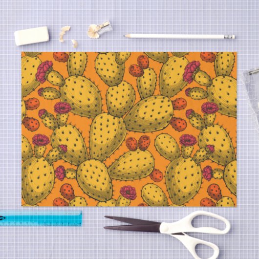 Bloedopuntia in geel tissuepapier (Craft)