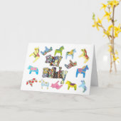 Bloedpaarden Verjaardagse Kaart (Gele Bloem)