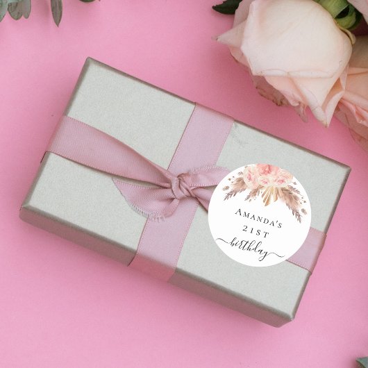 Bloedpapegaai roos goudbloem ronde sticker