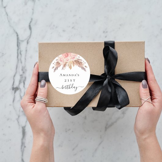 Bloedpapegaai roos goudbloem ronde sticker