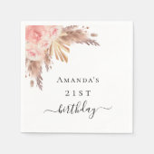 Bloedpapegaai roos goudbloem servet (Voorkant)