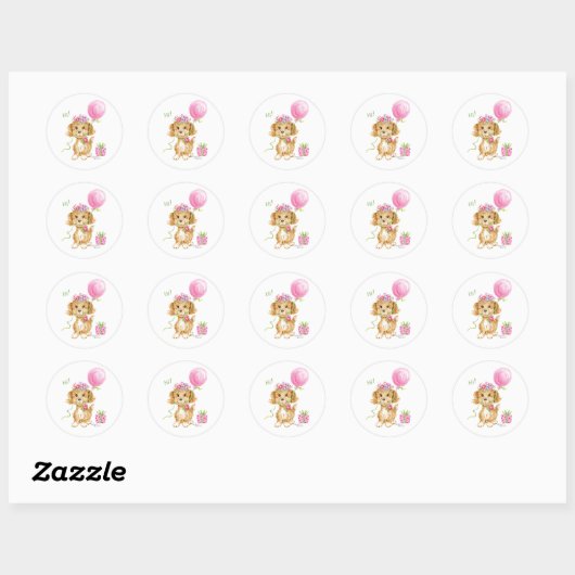 Bloedpapuppy Dog Birthday Stickers (Vel)