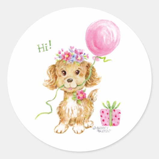 Bloedpapuppy Dog Birthday Stickers (Voorkant)