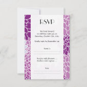 Bloedpatroon, Paarse Dahlia, bruiloft RSVP Kaartje (Voorkant)