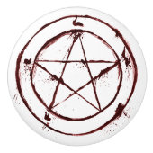 bloedpentagramdeurknop keramische knop (Voorkant)