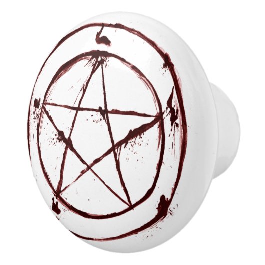 bloedpentagramdeurknop keramische knop (Rechts)