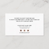 BLOEDPINK KLANT DANK U VOOR UW BESTELLING VISITEKAARTJE (Achterkant)