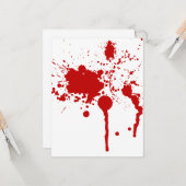 Bloedplaatje Bloedwondbloedingen Halloween Kaart (Voorkant / Achterkant in situ)