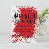 Bloedplaatje en gekraakte marmer Halloween Invite Kaart (Staand voorkant)