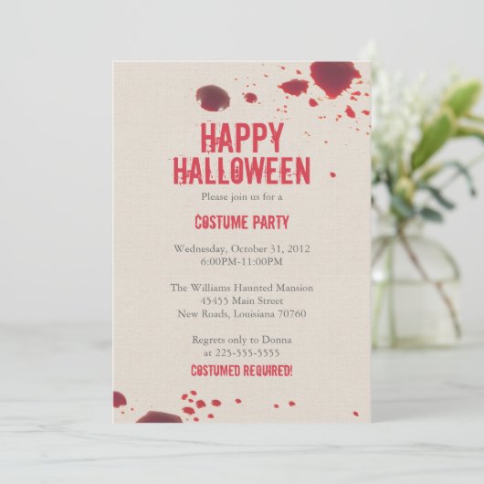 Bloedplaatje | Halloween Kaart (Staand voorkant)