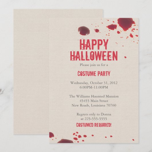 Bloedplaatje | Halloween Kaart (Voorkant / Achterkant)