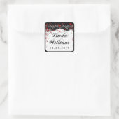 Bloedplaatje Love Halloween Weddenschap Square Lab Vierkante Sticker (Tas)