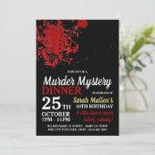 Bloedplaatje, moordmysterie, avondeten kaart (Staand voorkant)